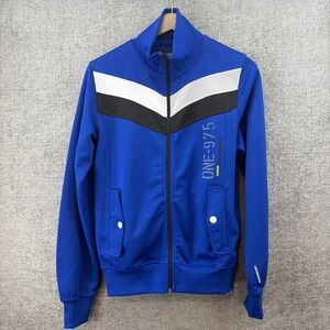 Jack & Jones One 975 Mens S Owen Sweat Core Blue Zip Activewear Jacket Pockets